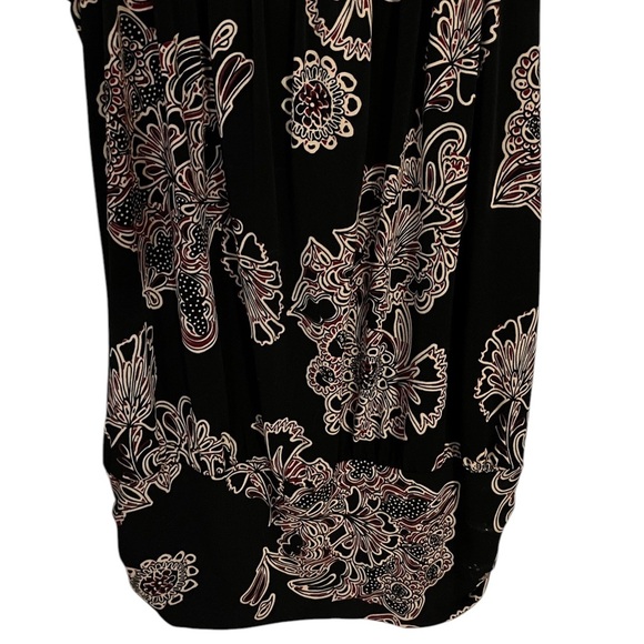 Perseption Black and Gold Floral Boho Sleeveless Blouse Large - Picture 3 of 6